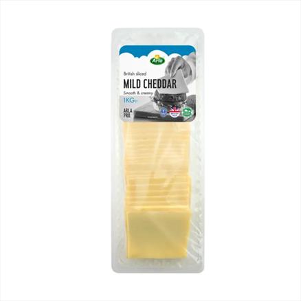 Sliced Mild White Cheddar ARLA PRO 1kg